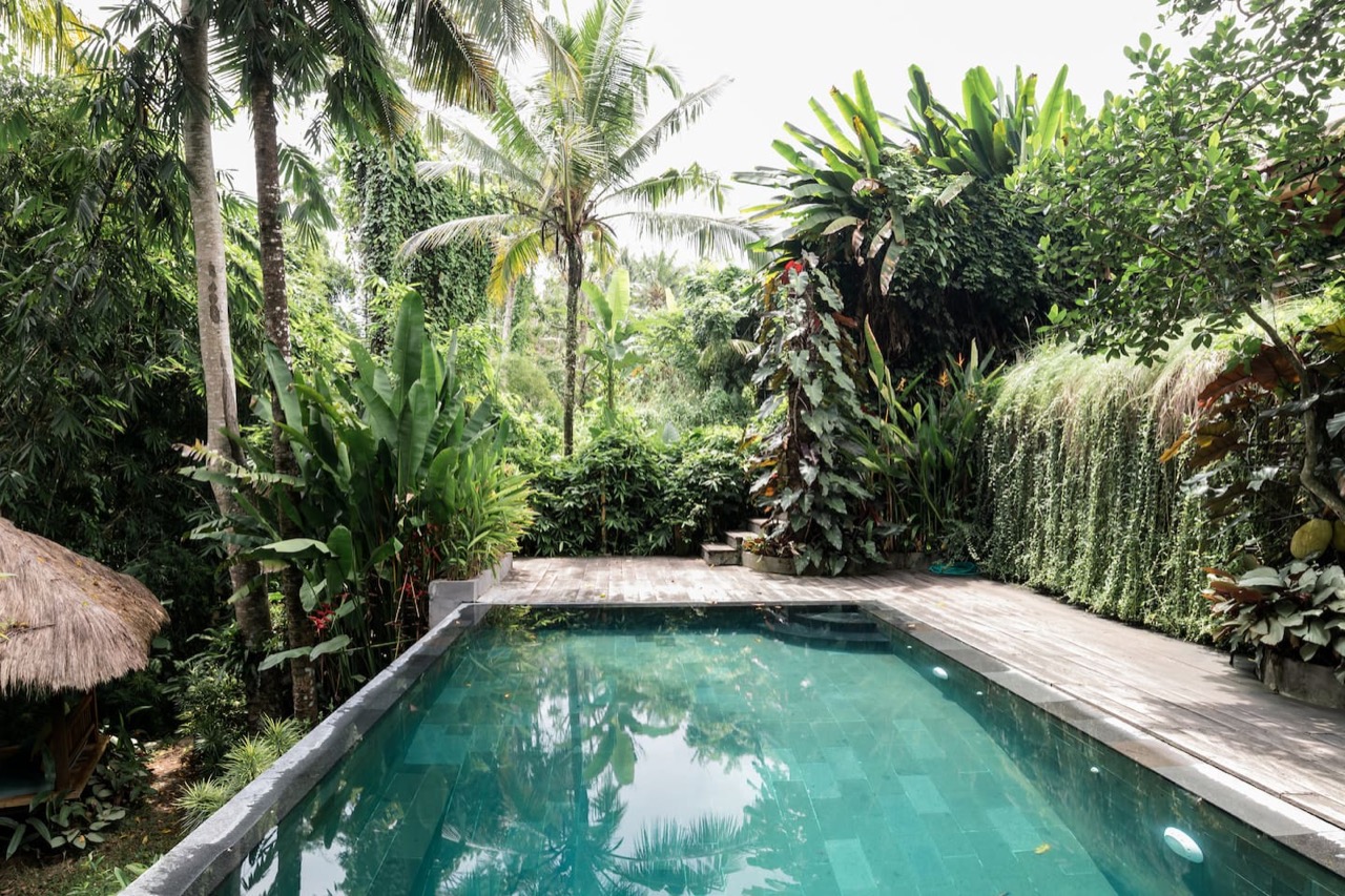 Vibrant Jungle Villa with Infinit...