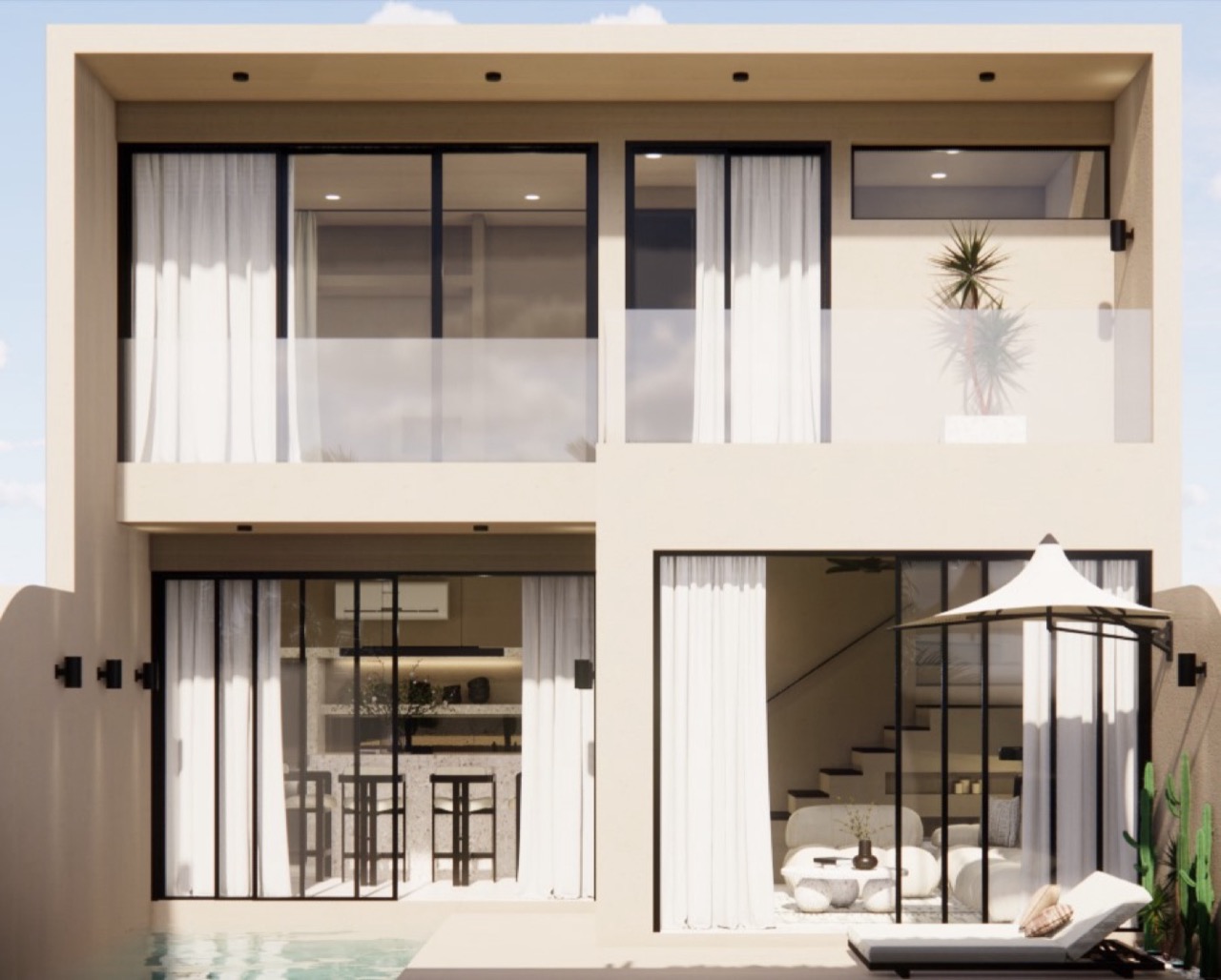 2-Bedroom Modern Tropical Townhouse in Bingin